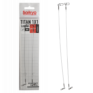 Поводок Saikyo Titan 1x1 STO2517, 17кг/25см, 2шт Поводок Saikyo Titan 1x1 STO2517, 17кг/25см, 2шт
