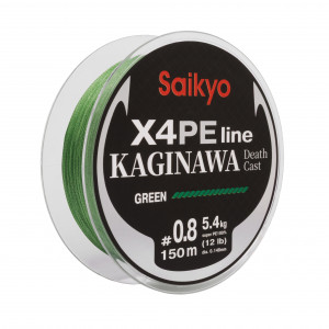 Шнур Saikyo KAGINAWA X4PE 150m, зеленый #0,8 (0,148mm), 5,4kg Шнур Saikyo KAGINAWA X4PE 150m, зеленый #0,8 (0,148mm), 5,4kg