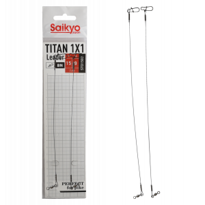 Поводок Saikyo Titan 1x1 STO1509, 9кг/15см, 2шт Поводок Saikyo Titan 1x1 STO1509, 9кг/15см, 2шт